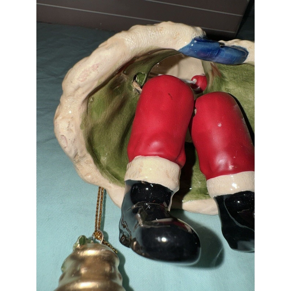 Jointed‎ Dangle Legs Santa Claus Christmas Ornament Vintage - Picture 6 of 8